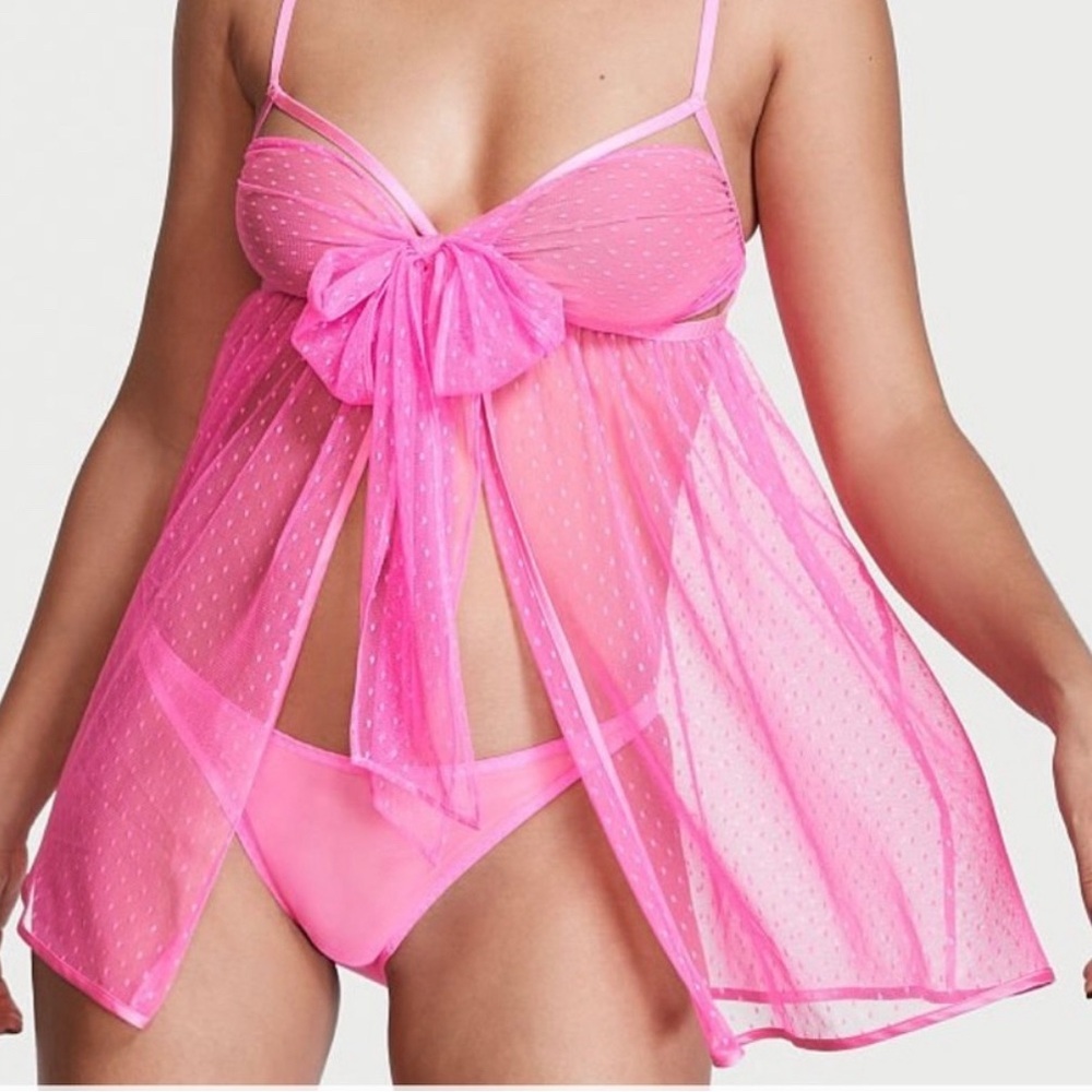 NWOT! Victoria Secret Pointe DEsprit Sheer Mesh Babydoll